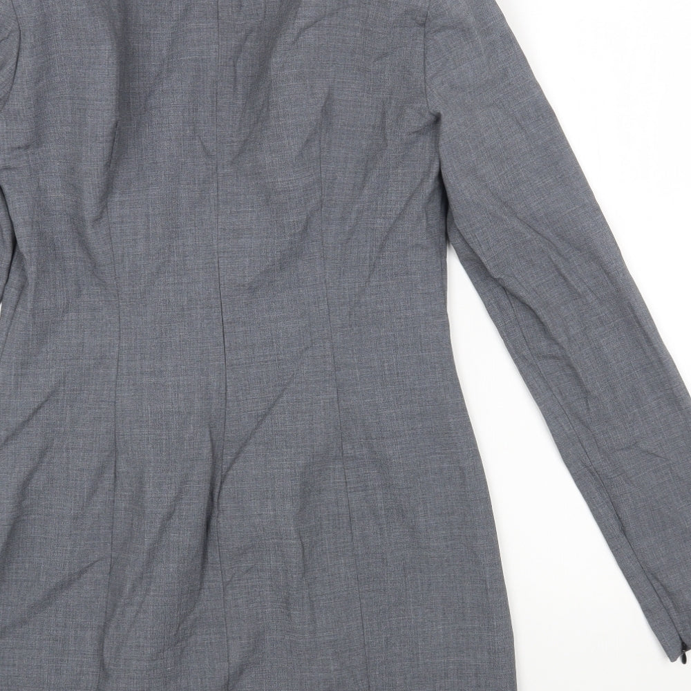 Zara Womens Grey Polyester A-Line Size M Sweetheart Zip