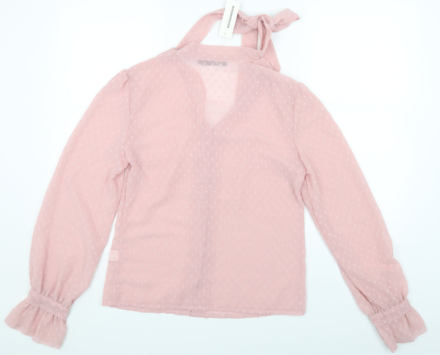 Chic Boutique Rose Womens Pink Cotton Basic Blouse Size M Collared