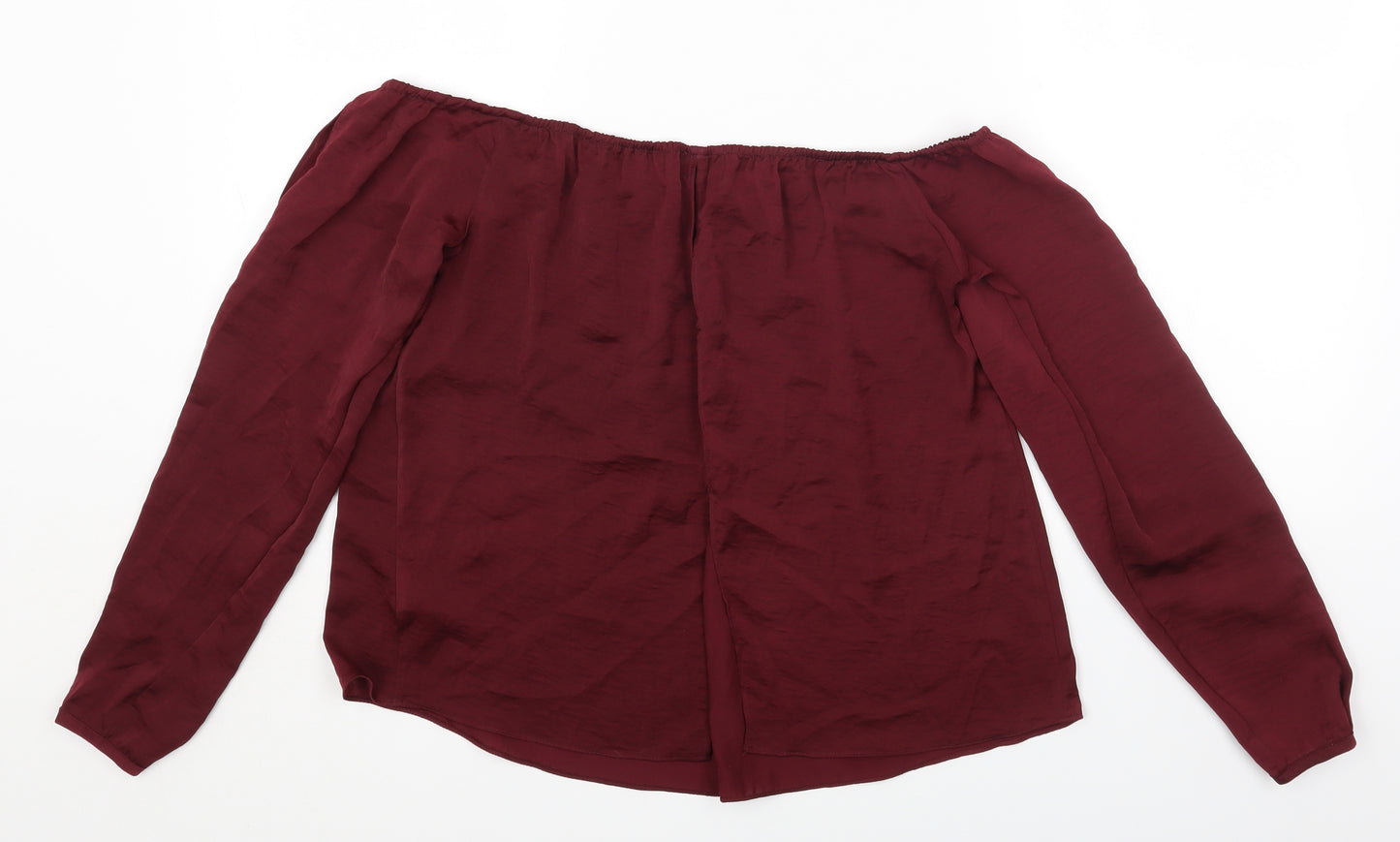 River Island Womens Purple Polyester Basic Blouse Size 8 Off the Shoulder