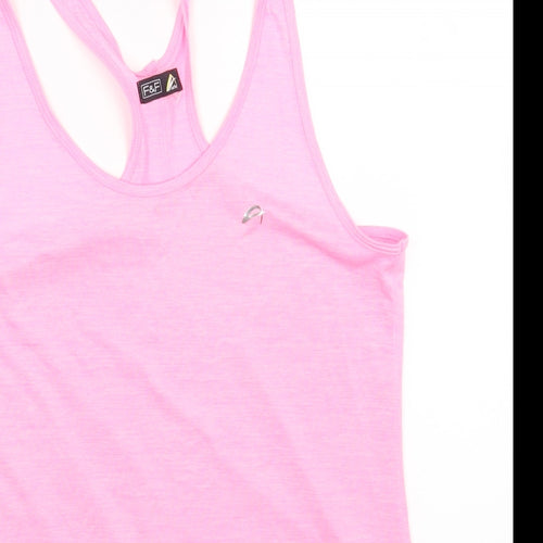 F&F Womens Pink Polyester Camisole Tank Size M Scoop Neck Pullover