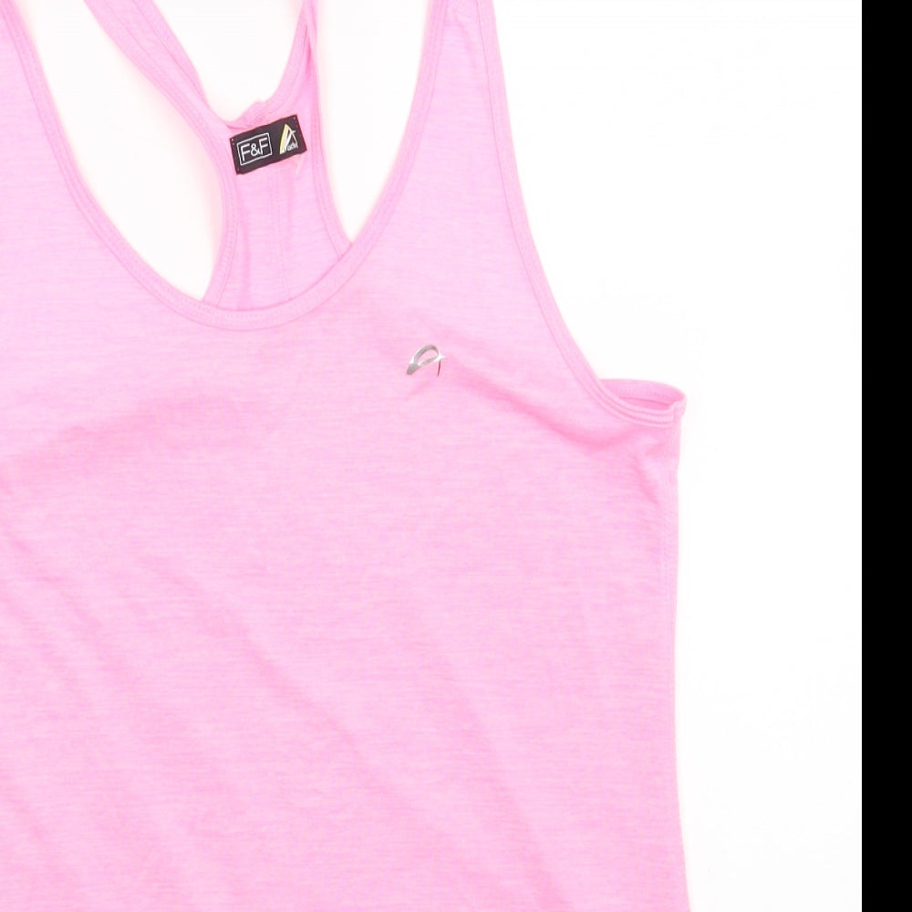 F&F Womens Pink Polyester Camisole Tank Size M Scoop Neck Pullover