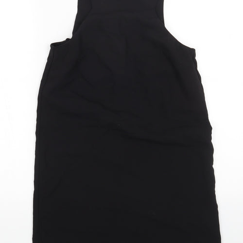 Miss Selfridge Womens Black Polyester Sheath Size 8 Round Neck Zip