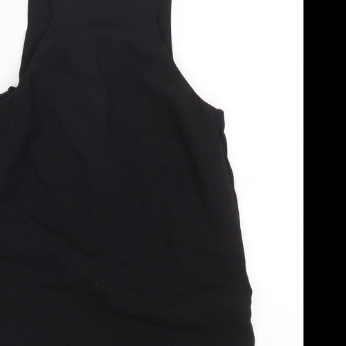 Miss Selfridge Womens Black Polyester Sheath Size 8 Round Neck Zip