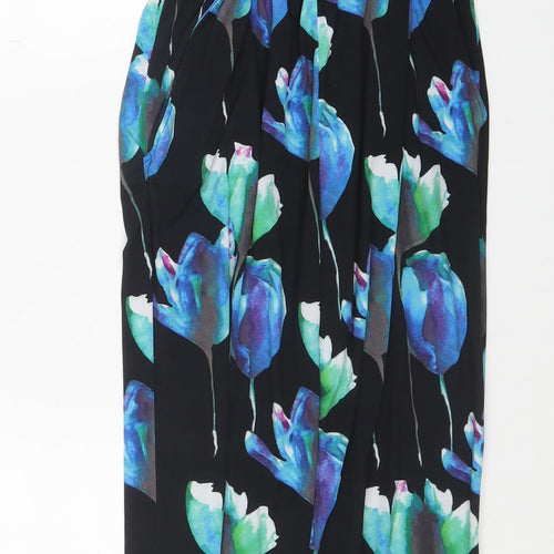 Quiz Womens Black Floral Polyester Jumpsuit One-Piece Size 12 L32 in Button