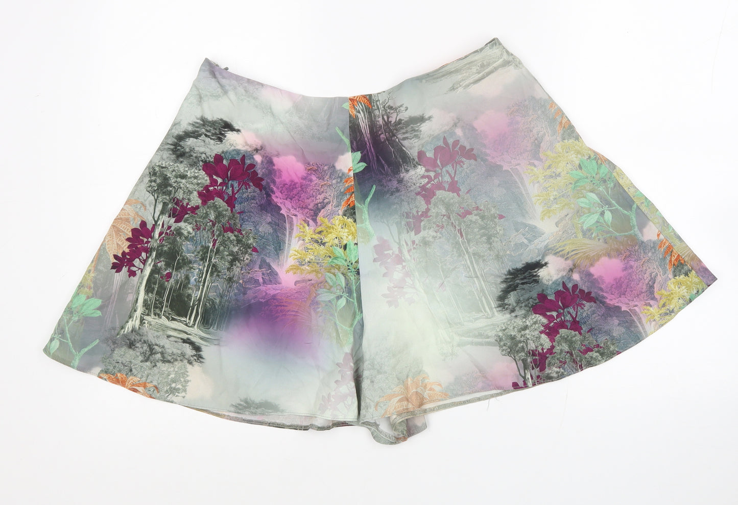 Miss Selfridge Womens Multicoloured Floral Polyester Hot Pants Shorts Size 16 L16 in Regular Zip
