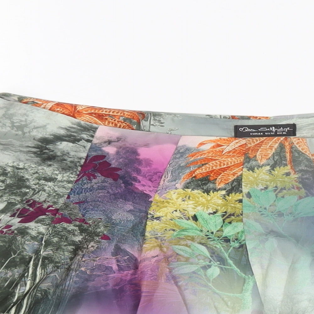 Miss Selfridge Womens Multicoloured Floral Polyester Hot Pants Shorts Size 16 L16 in Regular Zip