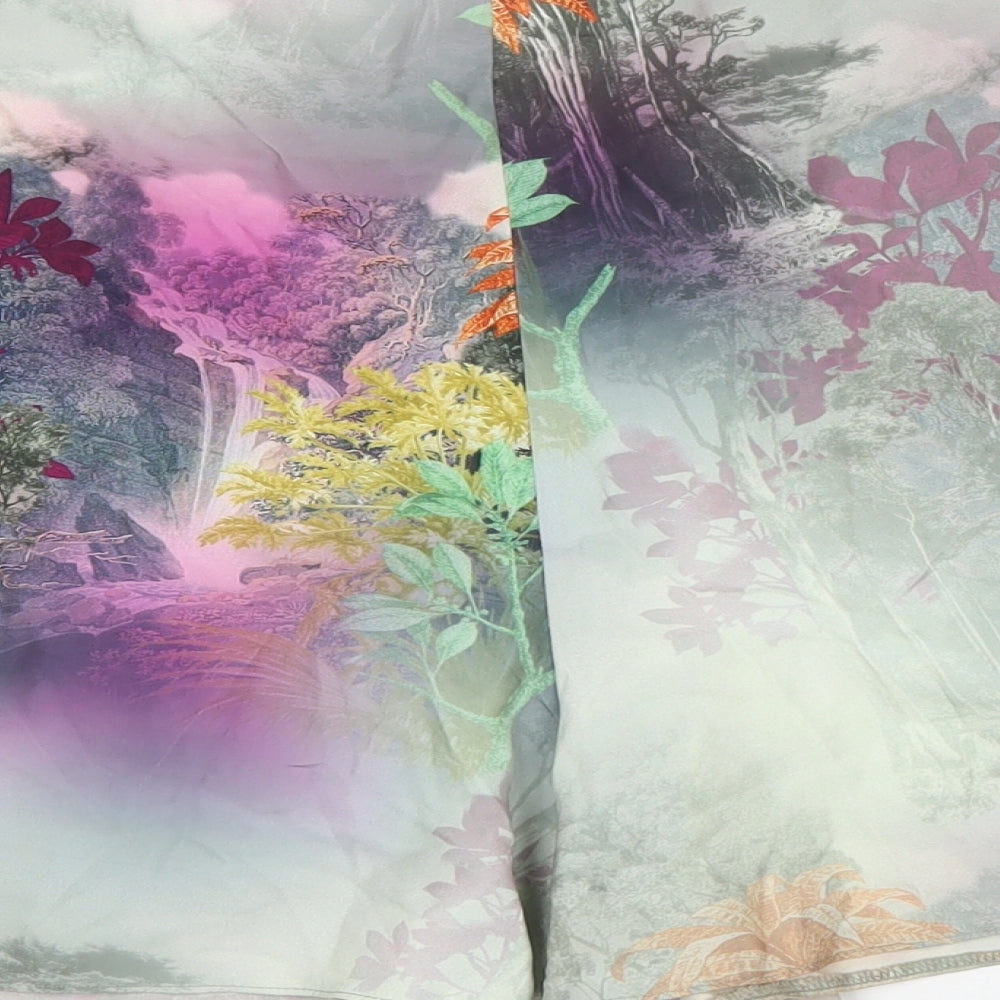 Miss Selfridge Womens Multicoloured Floral Polyester Hot Pants Shorts Size 16 L16 in Regular Zip