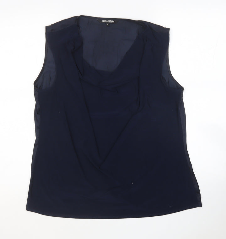 Debenhams Womens Blue Polyester Basic Blouse Size 18 Round Neck