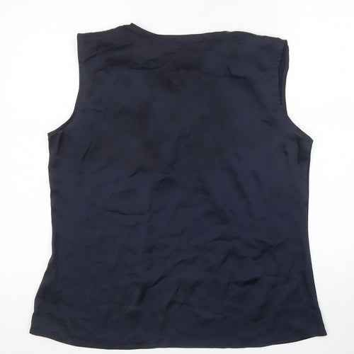 Debenhams Womens Blue Polyester Basic Blouse Size 18 Round Neck