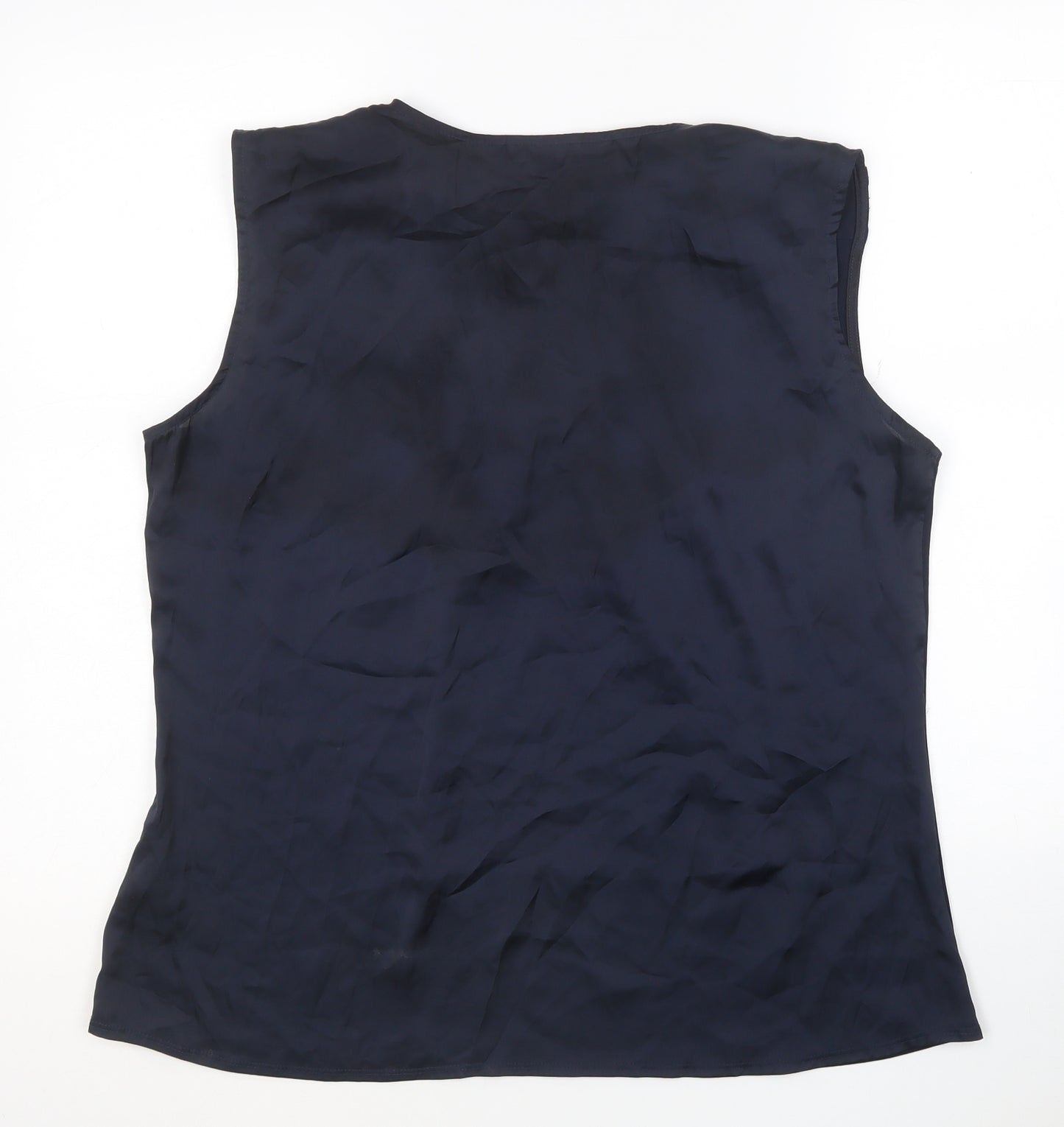Debenhams Womens Blue Polyester Basic Blouse Size 18 Round Neck