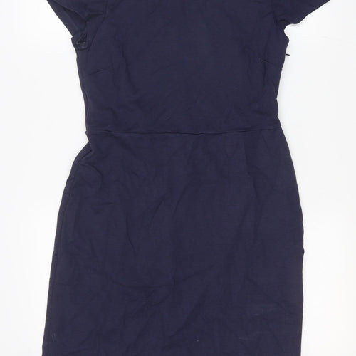 Boden Womens Blue Modal A-Line Size 12 Round Neck Zip