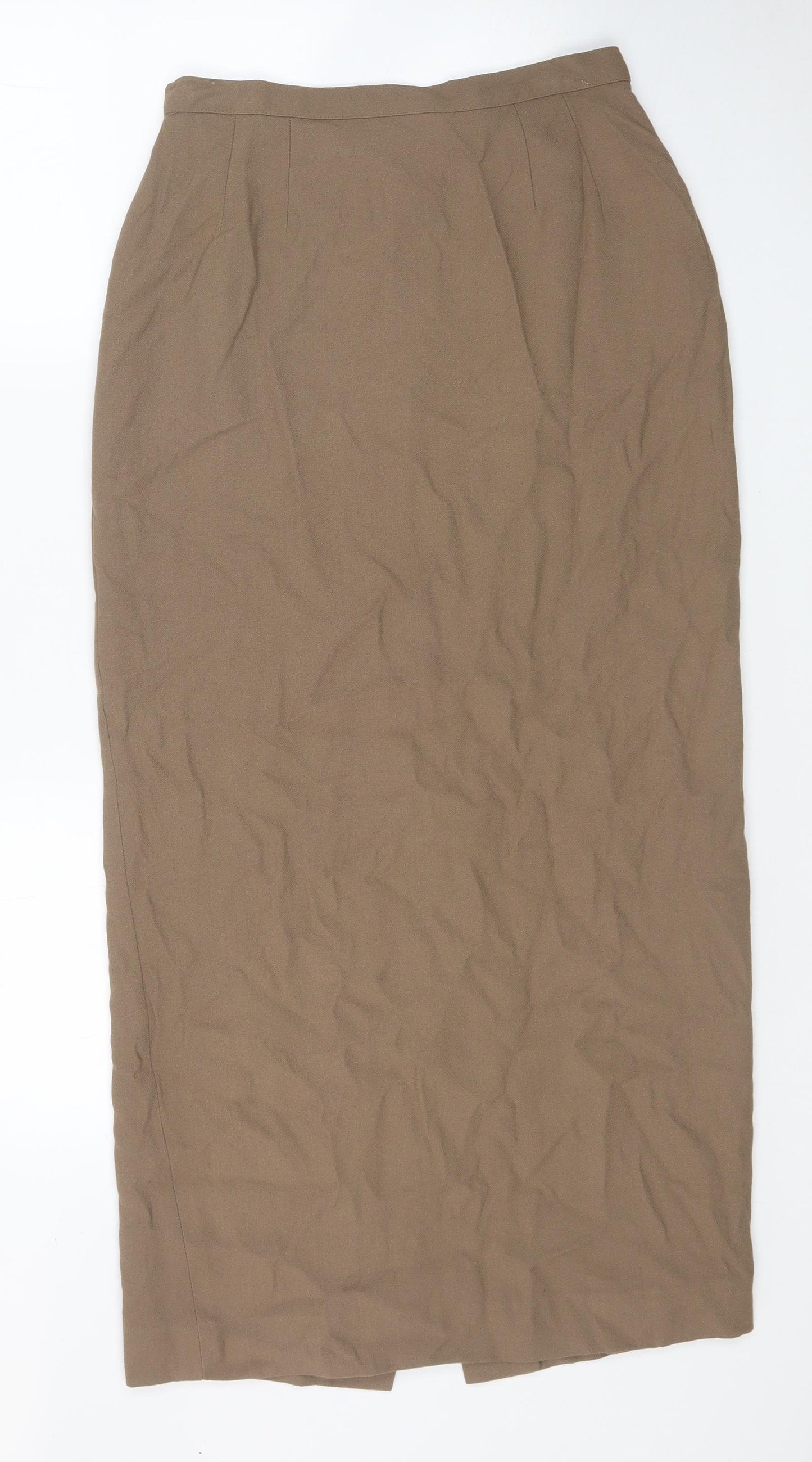 Kasper & Company Womens Brown Nylon Maxi Skirt Size 6 Button