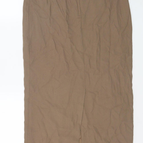 Kasper & Company Womens Brown Nylon Maxi Skirt Size 6 Button