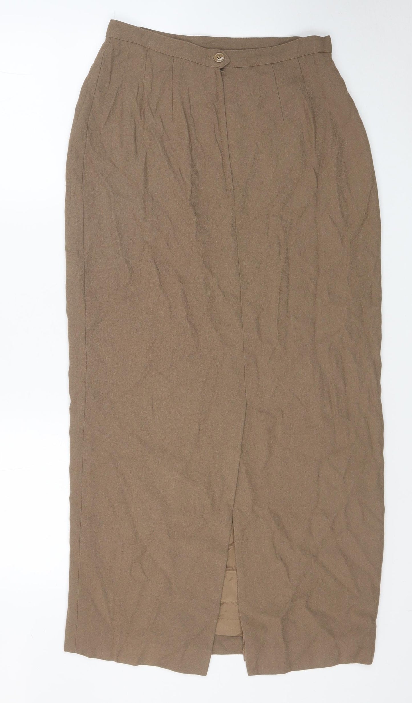 Kasper & Company Womens Brown Nylon Maxi Skirt Size 6 Button