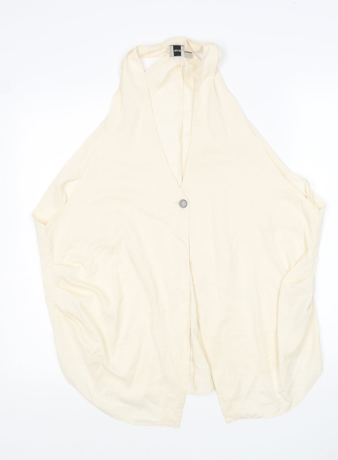 ASOS Womens Ivory Polyester Kimono Tank Size 16 V-Neck