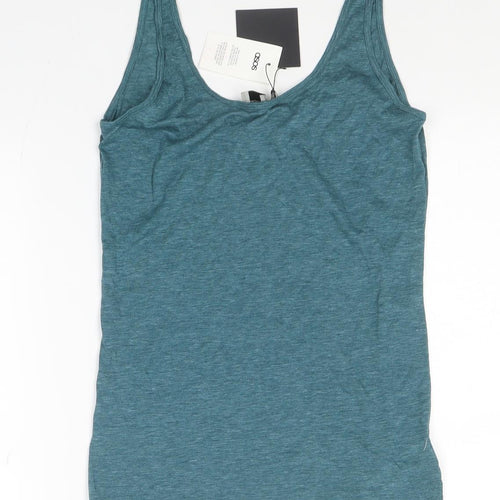 ASOS Womens Blue Polyester Basic Tank Size 12 Round Neck