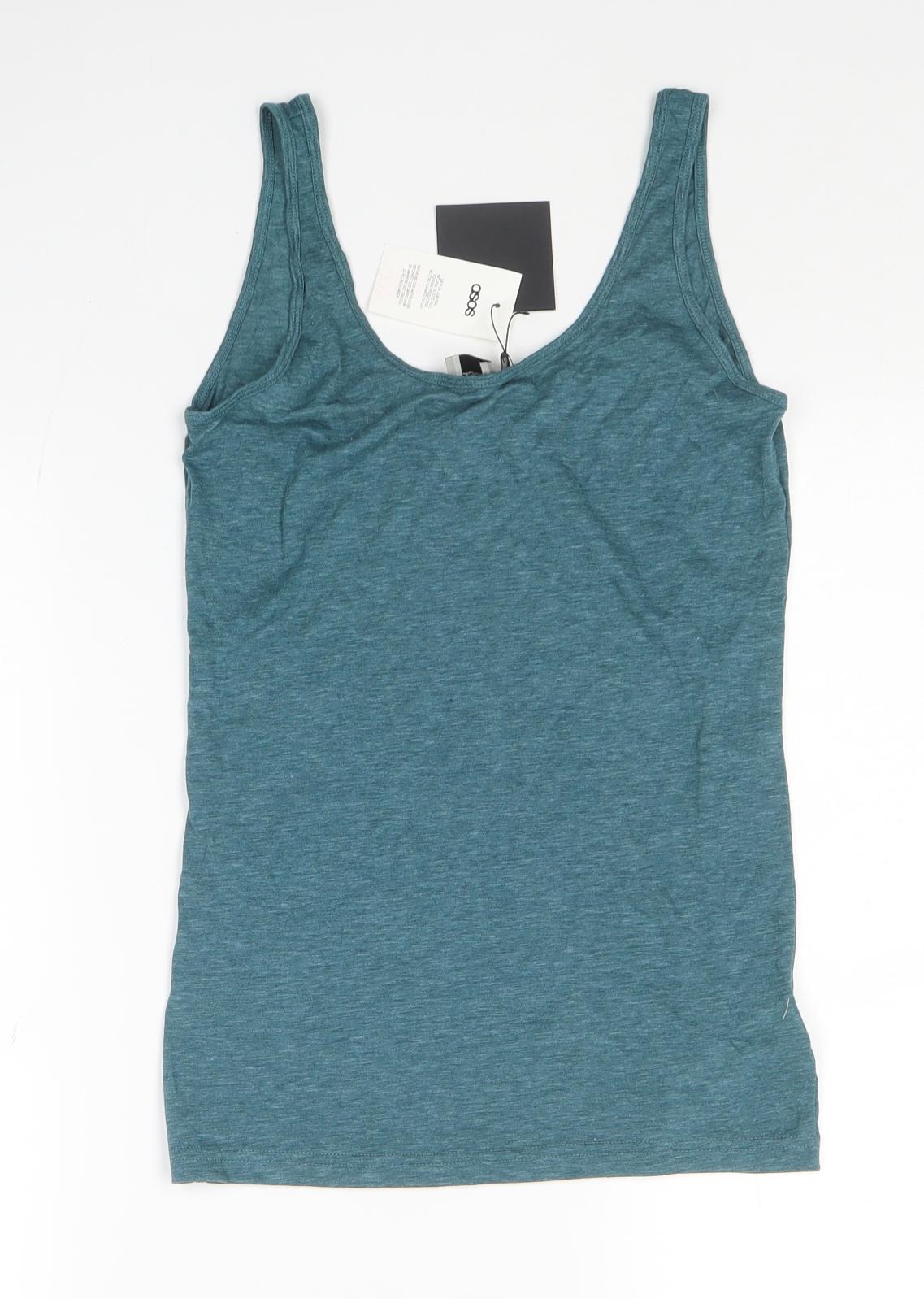 ASOS Womens Blue Polyester Basic Tank Size 12 Round Neck