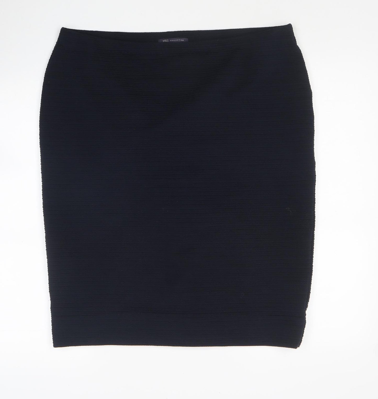 Marks and Spencer Womens Blue Polyester Straight & Pencil Skirt Size 18