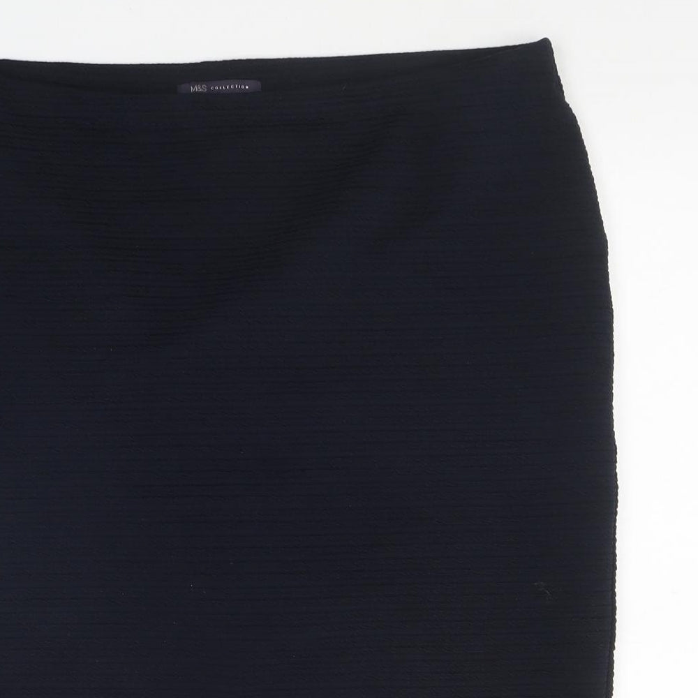Marks and Spencer Womens Blue Polyester Straight & Pencil Skirt Size 18