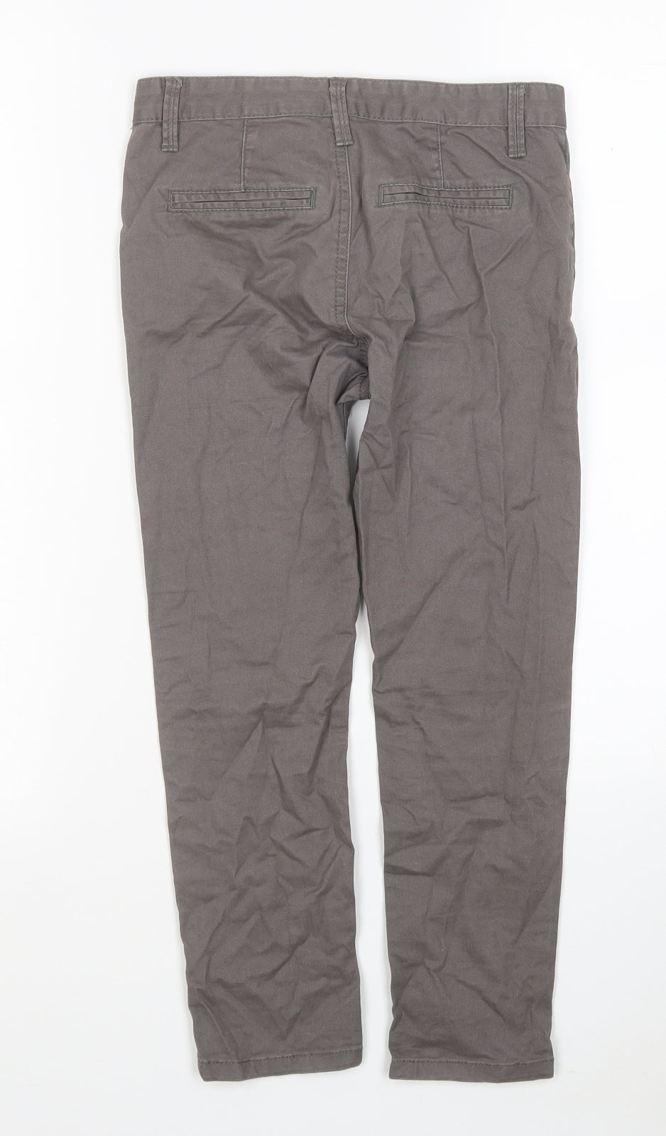 Denim & Co. Boys Grey Cotton Straight Jeans Size 6-7 Years Regular Button