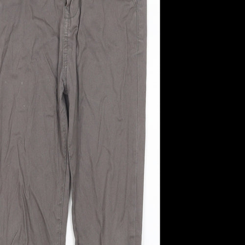 Denim & Co. Boys Grey Cotton Straight Jeans Size 6-7 Years Regular Button