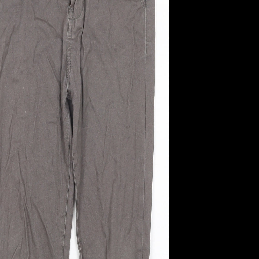 Denim & Co. Boys Grey Cotton Straight Jeans Size 6-7 Years Regular Button