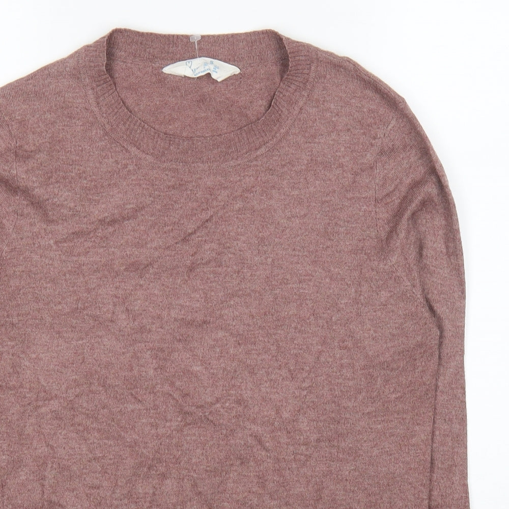 Primark Womens Red Round Neck Polyester Pullover Jumper Size 10