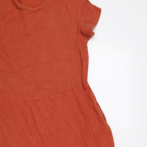 Yidarton Womens Orange Cotton A-Line Size M Round Neck Pullover