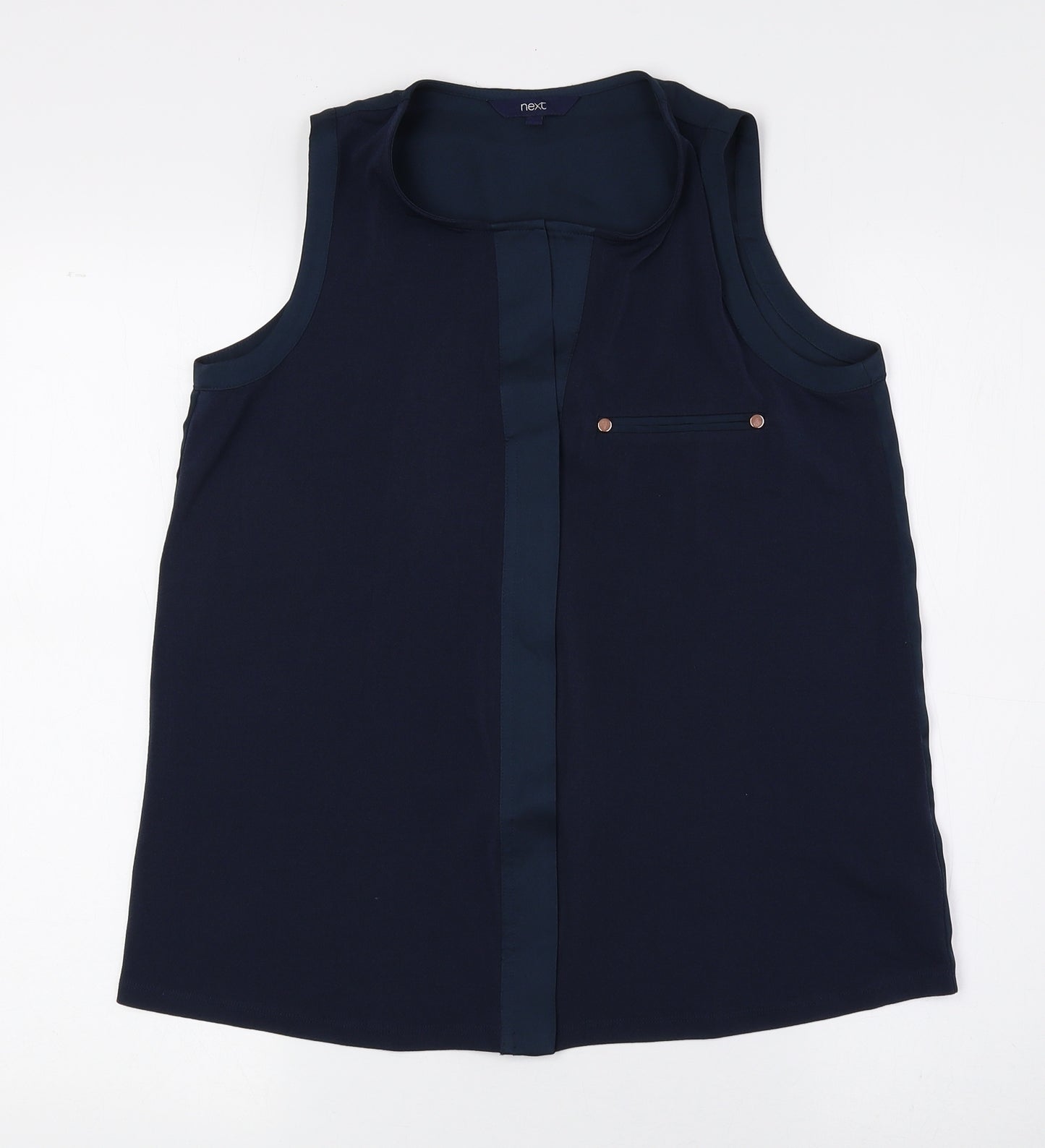 NEXT Womens Blue Polyester Basic Tank Size 8 Square Neck