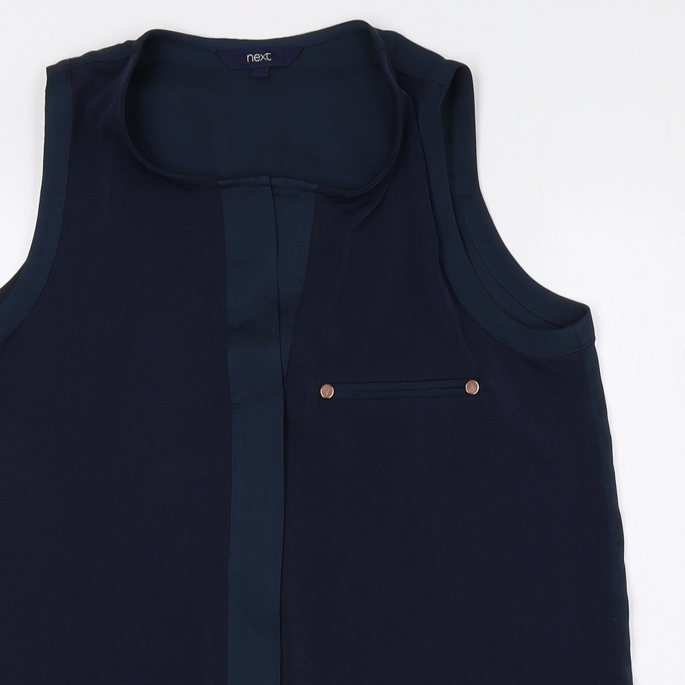 NEXT Womens Blue Polyester Basic Tank Size 8 Square Neck