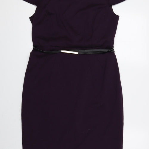 F&F Womens Purple Polyester A-Line Size 12 Round Neck Zip