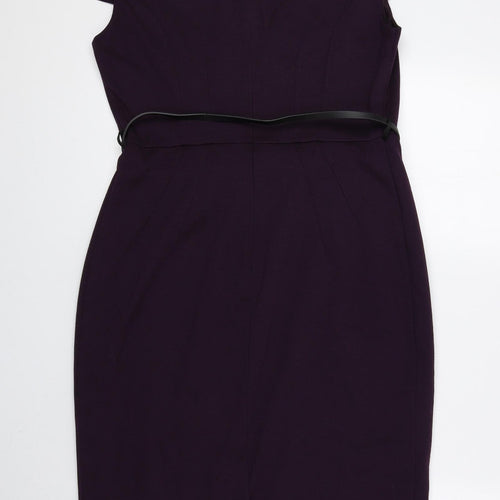 F&F Womens Purple Polyester A-Line Size 12 Round Neck Zip