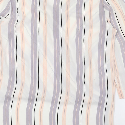 Atmosphere Womens Multicoloured Striped Polyester Basic Blouse Size 10 V-Neck