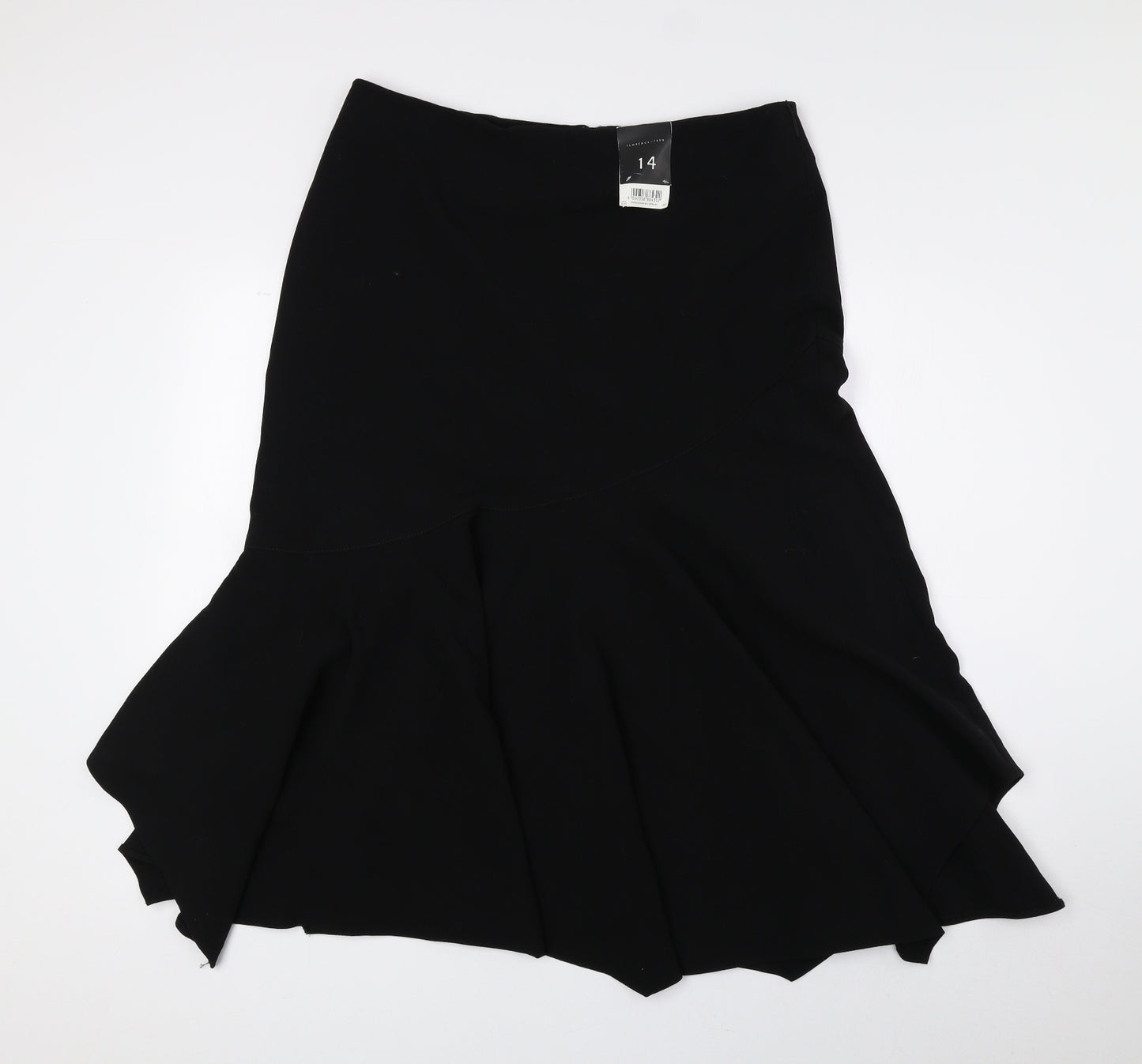 Florence + Fred Womens Black Polyester Flare Skirt Size 14 Zip