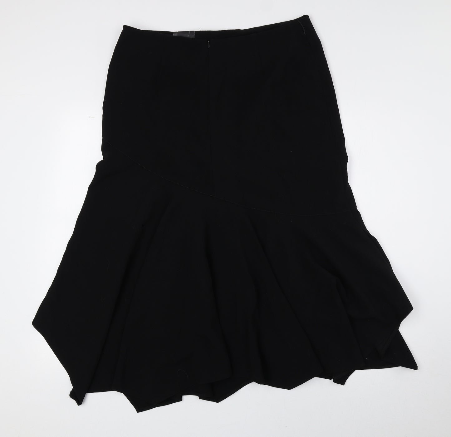 Florence + Fred Womens Black Polyester Flare Skirt Size 14 Zip