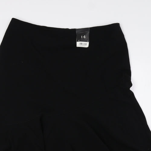 Florence + Fred Womens Black Polyester Flare Skirt Size 14 Zip