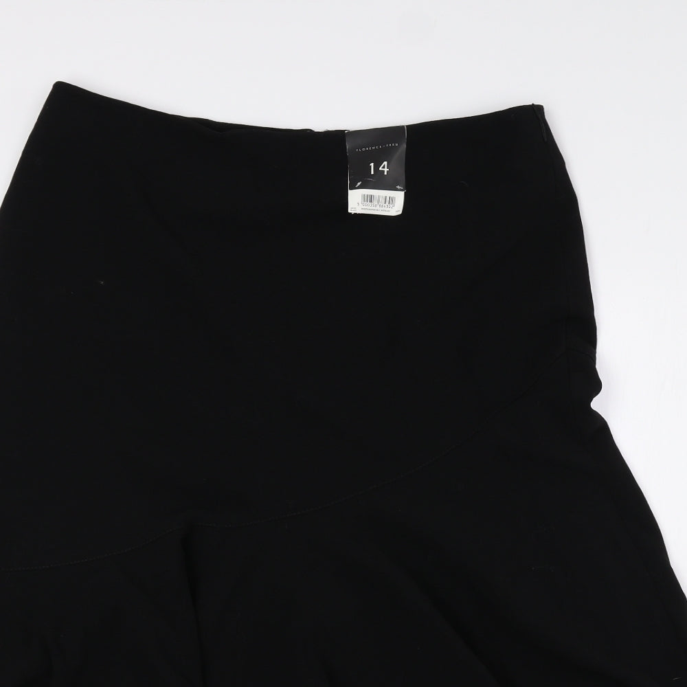 Florence + Fred Womens Black Polyester Flare Skirt Size 14 Zip
