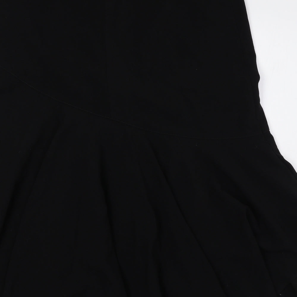 Florence + Fred Womens Black Polyester Flare Skirt Size 14 Zip
