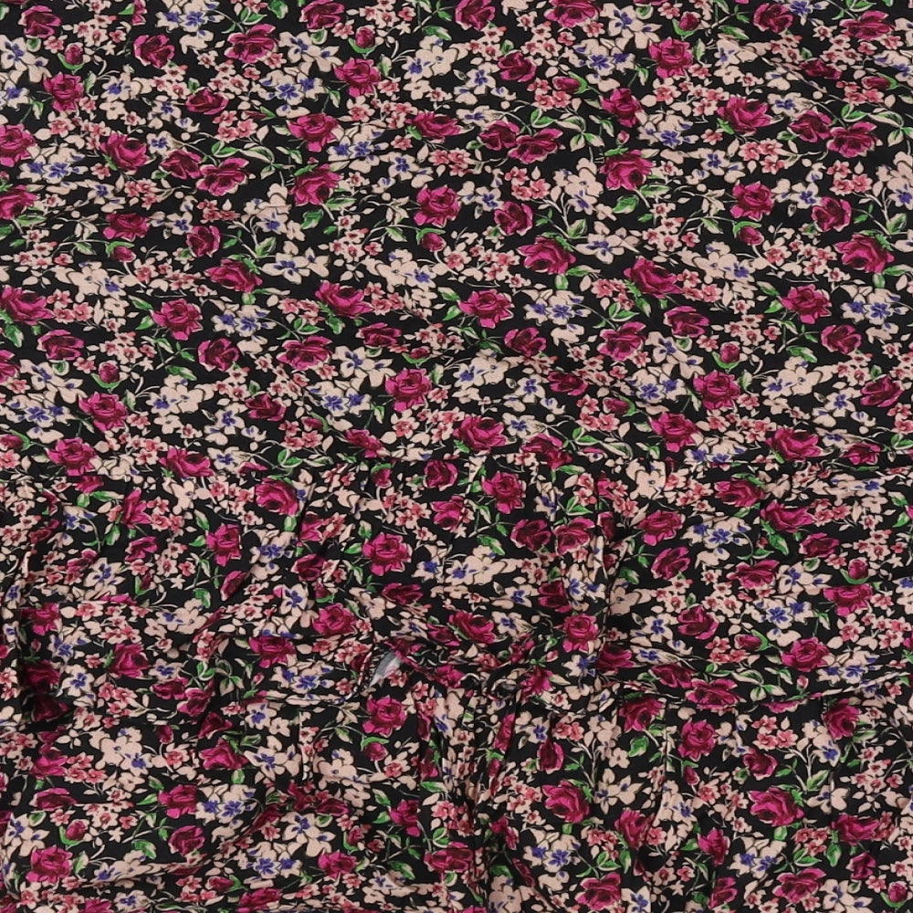 New Look Womens Multicoloured Floral Viscose Mini Skirt Size 8 Zip