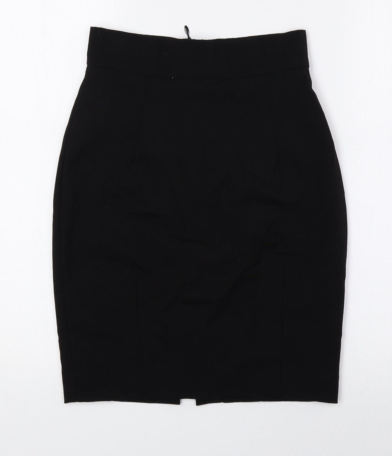 H&M Womens Black Polyester Straight & Pencil Skirt Size 4 Zip