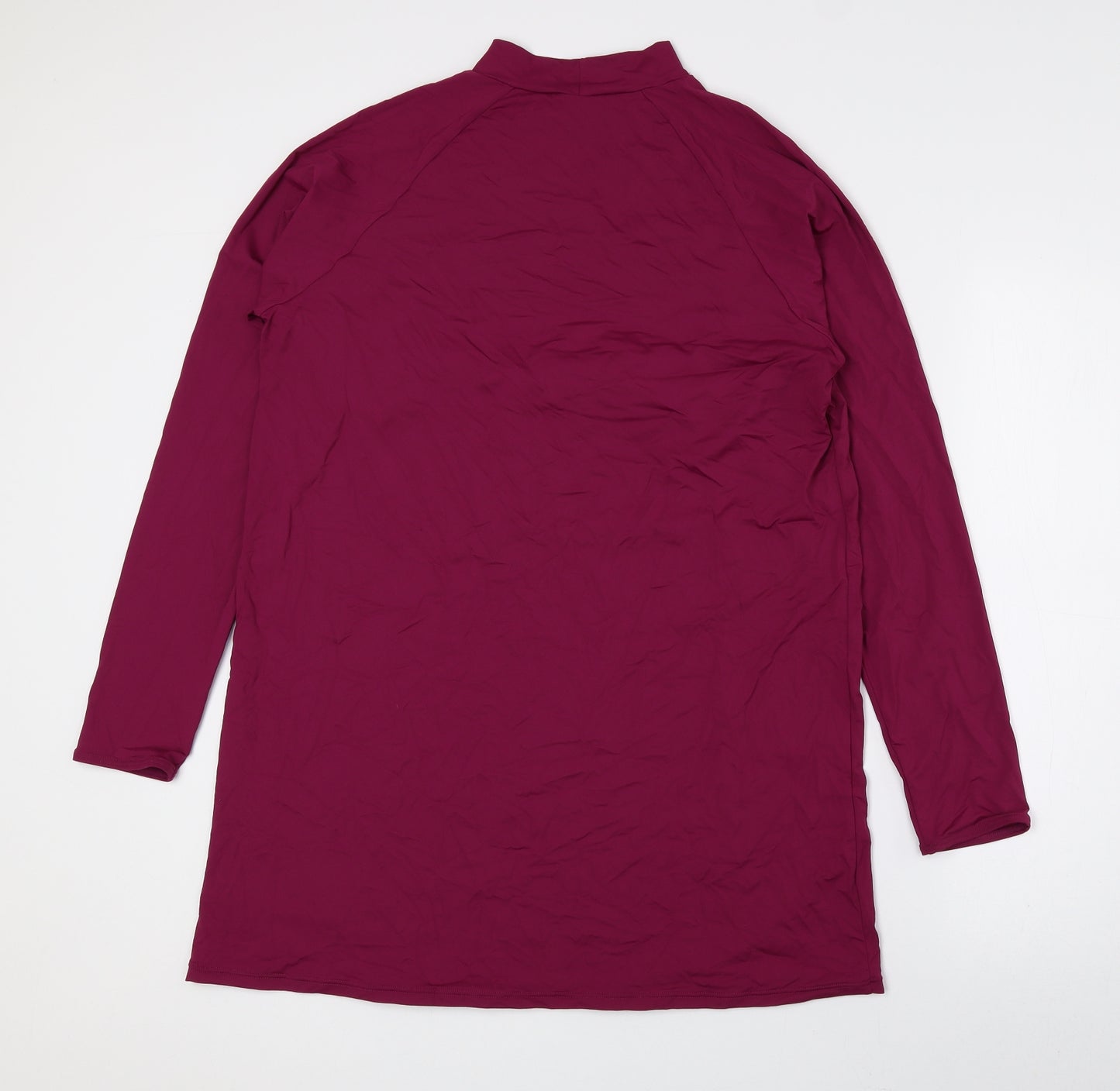 NEXT Womens Purple Nylon Basic Blouse Size 16 Mock Neck