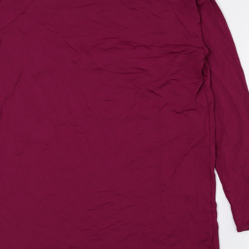 NEXT Womens Purple Nylon Basic Blouse Size 16 Mock Neck