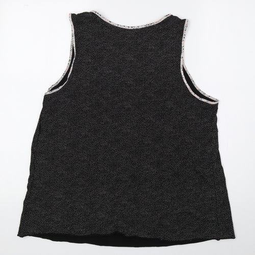 Company Ellen Tracy Womens Black Polka Dot Cotton Basic Blouse Size L Scoop Neck