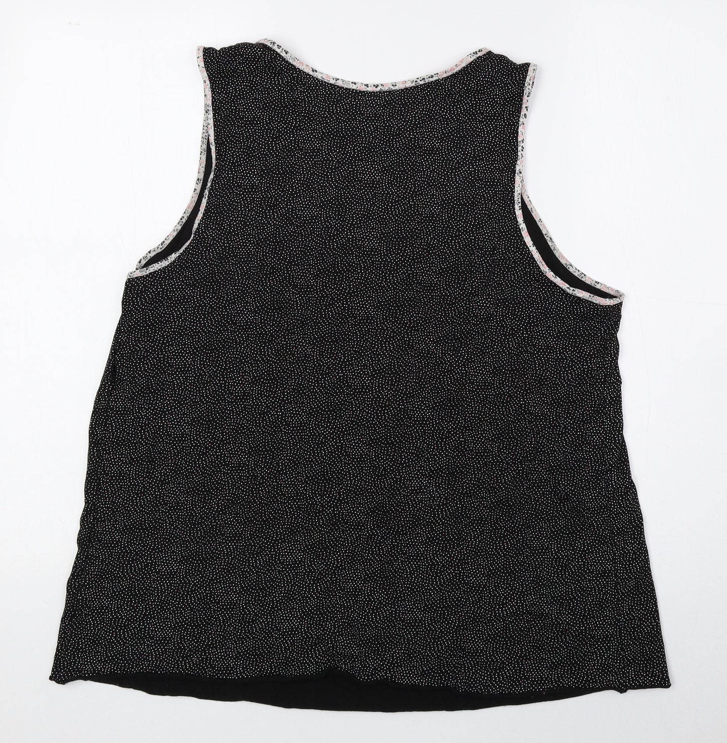 Company Ellen Tracy Womens Black Polka Dot Cotton Basic Blouse Size L Scoop Neck