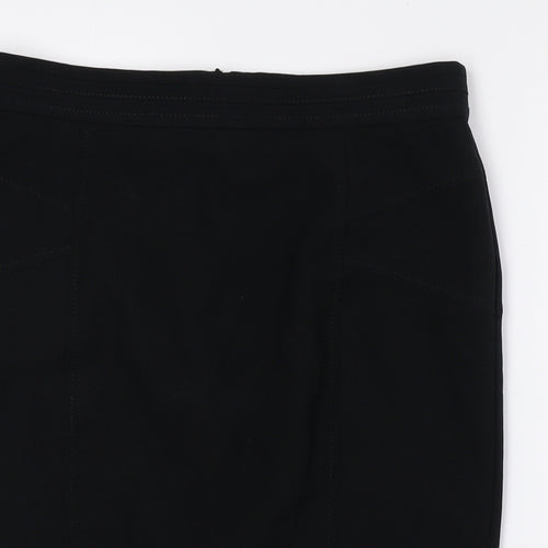 New Look Womens Black Polyester Straight & Pencil Skirt Size 14 Zip