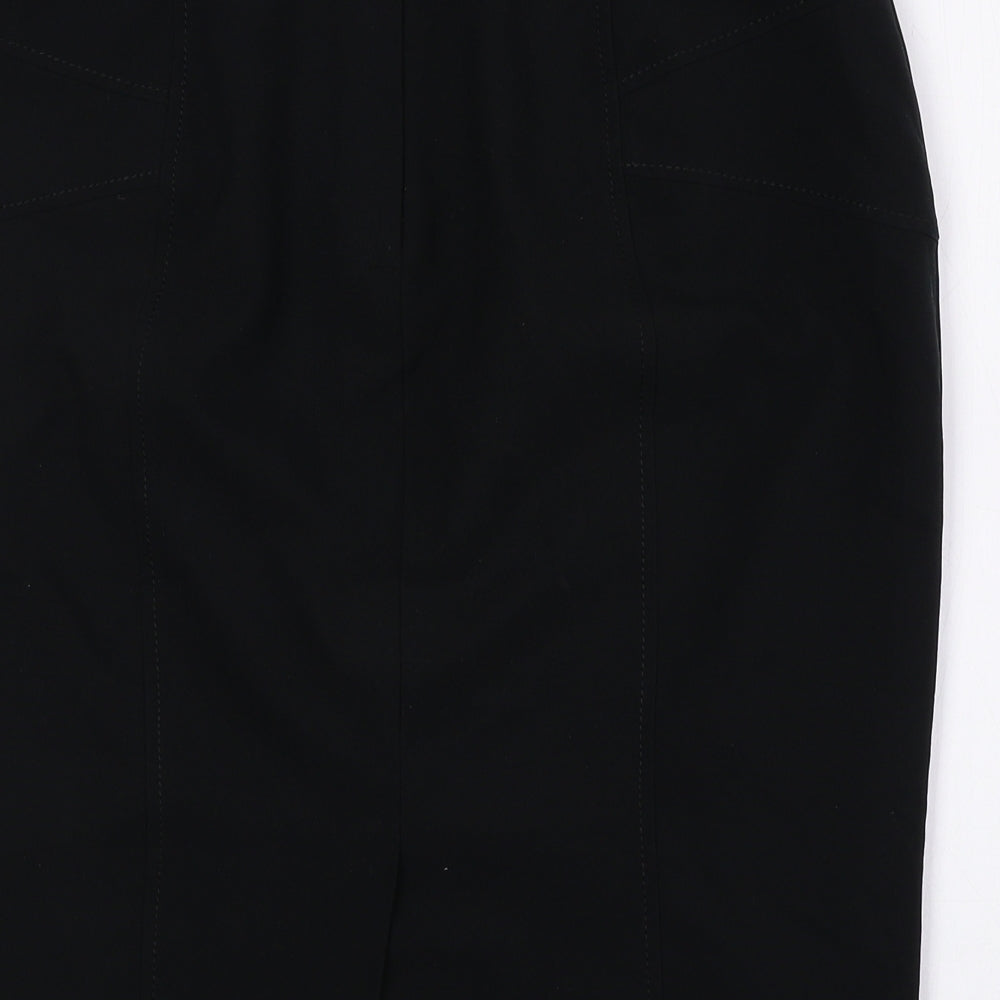 New Look Womens Black Polyester Straight & Pencil Skirt Size 14 Zip