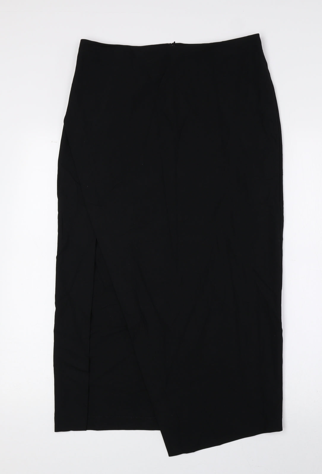 Zara Womens Black Polyester Straight & Pencil Skirt Size M Zip