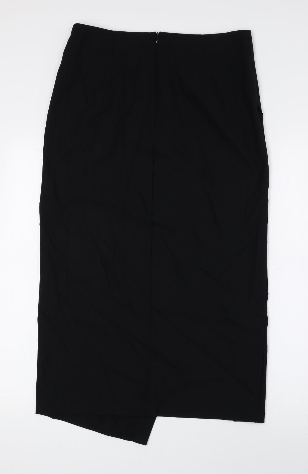 Zara Womens Black Polyester Straight & Pencil Skirt Size M Zip