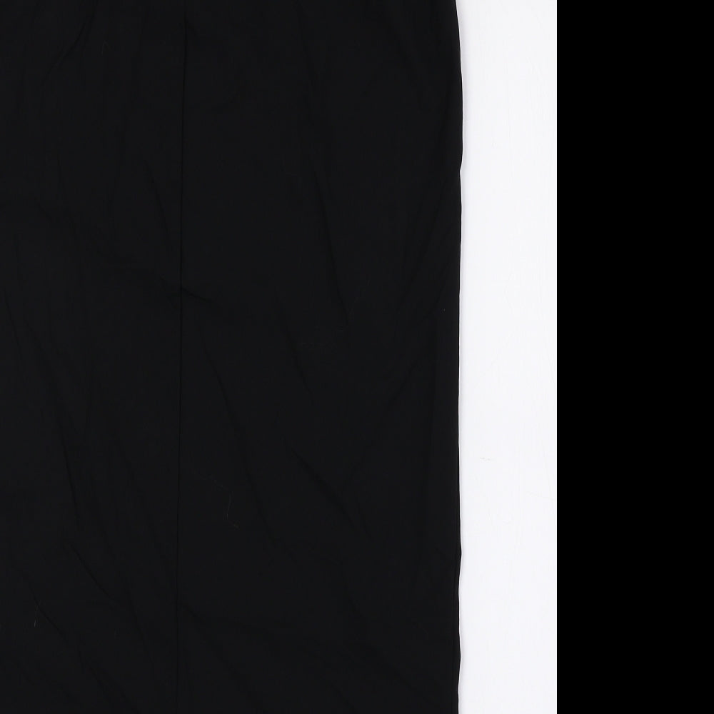 Zara Womens Black Polyester Straight & Pencil Skirt Size M Zip