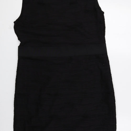 H&M Womens Black Polyester A-Line Size L Scoop Neck Pullover